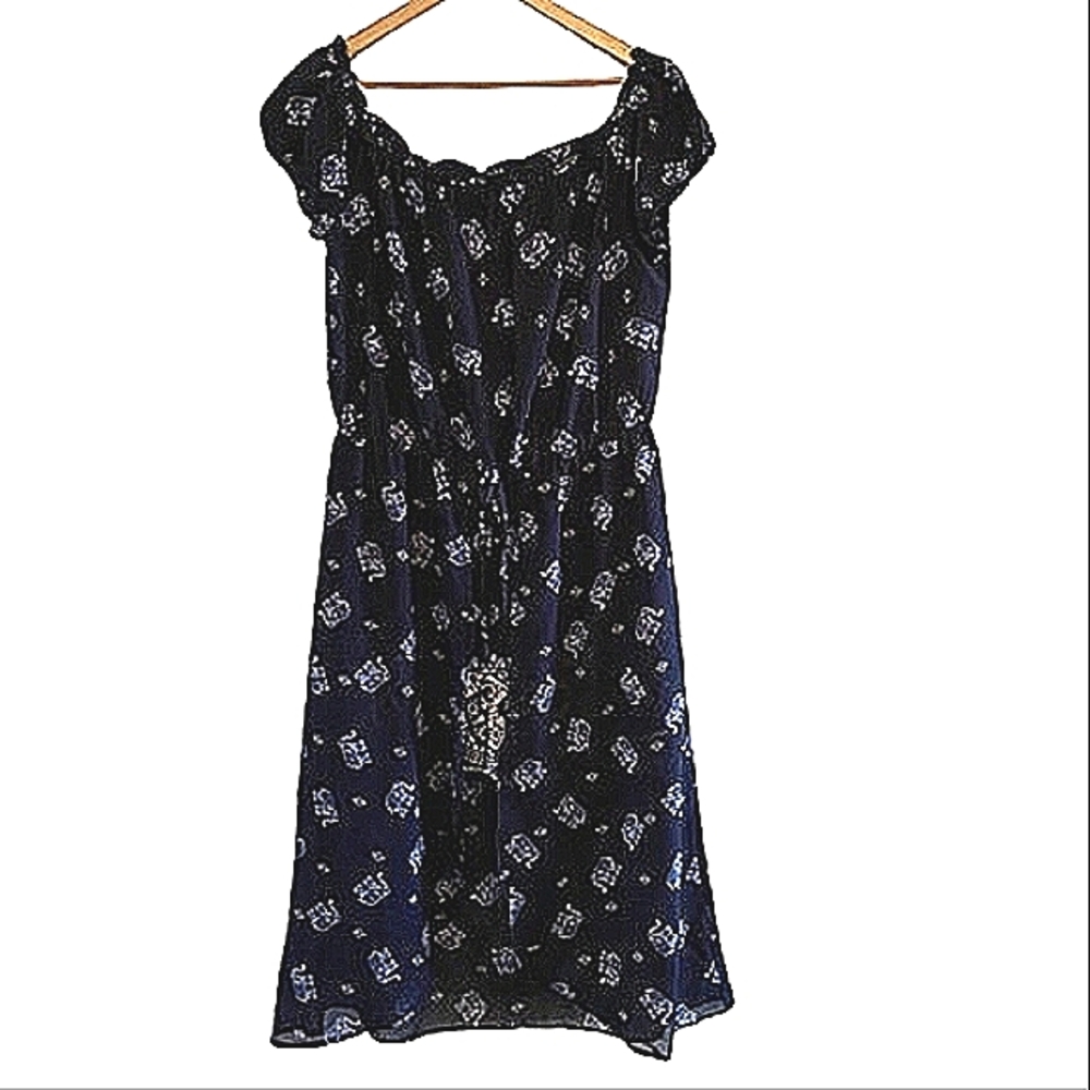 NWT! Live for Truth Elephant Print Romper Dress, 2X Plus Size Cottage co…